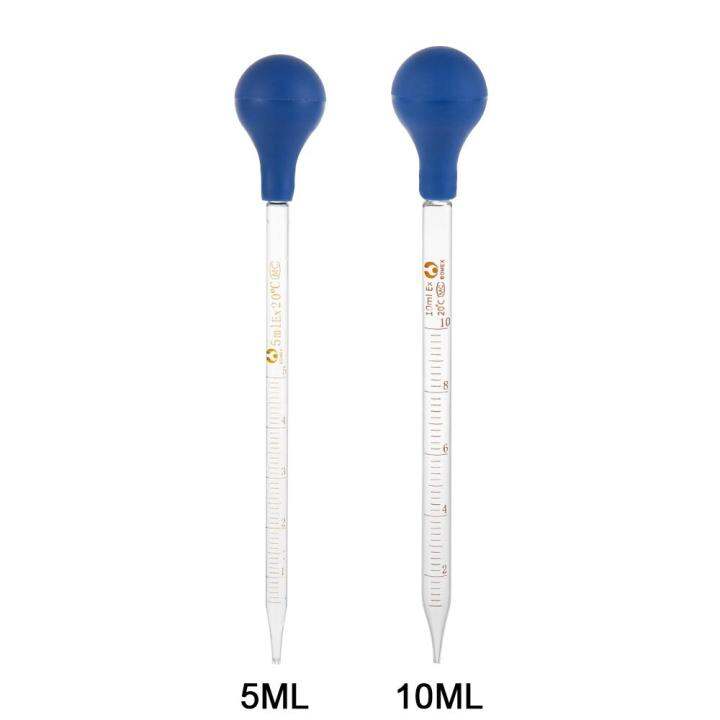 5/10ml Rubber Head Glass Dropper Graduated Pipettes Glass Pipettes Lab ...