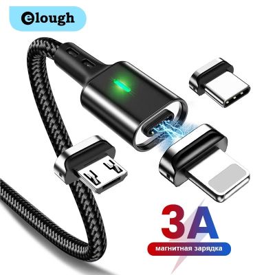 สายแม่เหล็ก Elough,ไมโคร USB ชาร์จเร็วชนิด C สำหรับ iPhone X Huawei QC 3.0แม่เหล็กชาร์จเร็วสายสายรับส่งข้อมูล