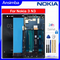 Ansimba จอ LCD แบบดั้งเดิมสำหรับ Nokia 3,อะไหล่ชิ้นส่วนจอสัมผัสแอลซีดีของเครื่องแปลงดิจิทัล N3พร้อมกรอบสำหรับ Nokia 3 N3หน้าจอพร้อมเครื่องมือฟรี