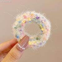 ☬☈☎ Christmas Colorful Plush Elastics Hair Ties Cute Donut Hair Ties Towel Ring Hair Rope Autumn And Winter Headwear For Women Girls