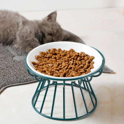 ชุดจานอาหารแมวกันอาเจียนชุดยึดหนวดชุดจานกระเบื้องรูปแมวสำหรับคนรักสัตว์เลี้ยงของขวัญเพื่อน