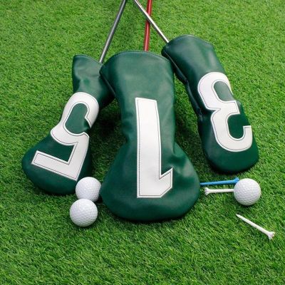 ●☞ Golf Club Head Cover PU Leather Waterproof Anti-Scratch Golf Headcovers With White Number Golf HeadCovers Set Golf Accessories