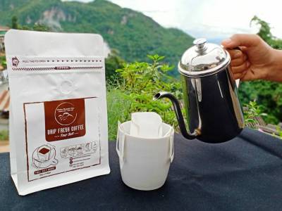 กาแฟสดดริปสำเร็จรูป (Drip Fresh Coffee) คั่วกลาง (Full City Roast) Phahee Mountain View Coffee กาแฟผาฮี้ พันธุ์อราบิก้า 100%(Singel Origin)