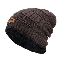 Follow Get New[Beautiful SS] หมวกผู้ชายฤดูหนาวผ้าฝ้ายหนาอุ่นหมวกแฟชั่น unisex ถักหมวก