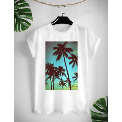 เสื้อยืดสกรีนลาย Tropical ใส่สบาย ไม่ยืด ไม่ย้วย