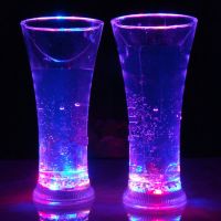 500ml LED Glowing Light Up Cups Beer Whisky Glass Slow Flashing Color Changing Cup Light Glass Mug for Wedding Party Decoration