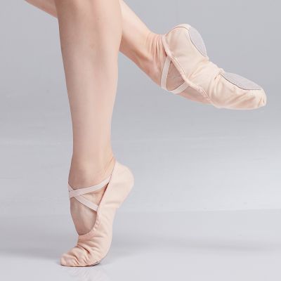 【CC】 Ballet Shoes Dancing Flats Slippers Piece Canvas Split Sole Practice