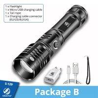 Powerful LED Flashlight with 4 Core P50 Torch Anti-fall Aluminum Alloy Material 5 Lighting Modes Telescopic Zoom for Adventure