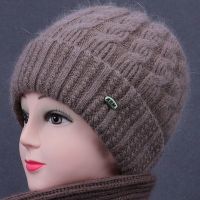 【YD】 Outdoor Thick Warm Wool Knitted Hat Mom Bonnets Caps Gorro Ladies 2022 New