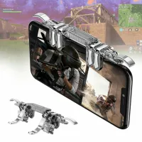 ปุ่ม Gamepad ควบคุมเกมหกนิ้วปรับได้จากโทรศัพท์ Pubg ปุ่มกดจอยสติ๊กสำหรับ Iphone Android