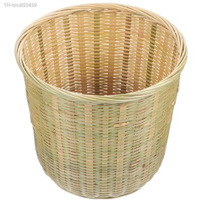 ■✘ Basket Storage Baskets Woven Waste Seagrass Wicker Rattan Trash Can Organizer Sundries Round Bin Bins