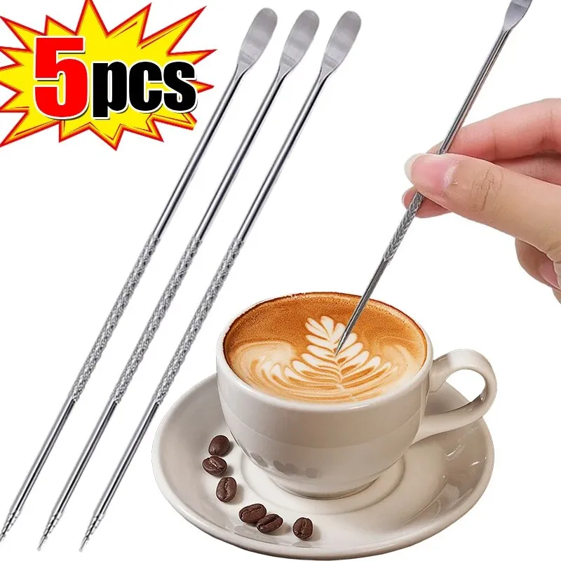Coffee Needles Stainless Steel Coffee Pull Flower Needle Carved