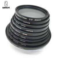 SANGYI ชุดตัวกรองแบบดิจิทัล UV SLR ตัวป้องกันเลนสสำหรับ Canon รุ่น52 55 58 62 67ที่กรองรังสียูวี72 77 82มม. 37 40.5 43 46 46 49