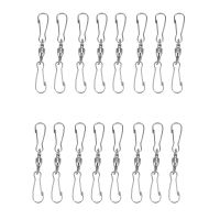 16 Pack Spinning Double Clip Swivel Hooks for Wind Spinners, Windsock, Bird Feeders, Wind Chimes Crystal Twisters Party