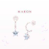 MARON - Mythical Stars Dangle Earring with Blue Tapaz (7.2mm) ต่างหูพลอยดาว พลอยบลูโทแพซ เงินแท้925