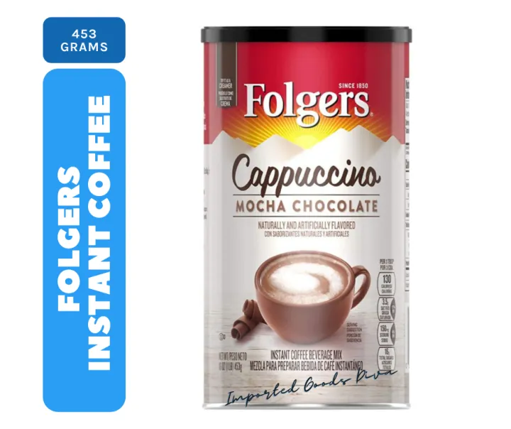 Folgers Cappuccino Mocha Chocolate Instant Coffee Beverage Drink Mix
