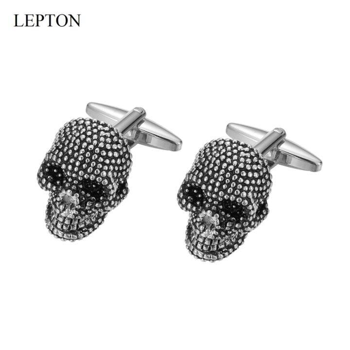 lepton-skull-cufflinks-tuxedo-studsชุดสำหรับชายlepton-vintage-skeleton-cufflink-collar-studs-cuff-linksผู้ชายที่ดีที่สุดชุดของขวัญ-yrrey