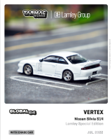 Tarmac Works 1:64 Nissan Silvia S14 White Lamley รุ่นพิเศษ Diecast Model Car