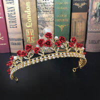 CC Crown Tiara Hairband Rose Flower Romantic Engagement Wedding Accessories for Women Bridal Hairwear Party Beach Fine Gift YQ03