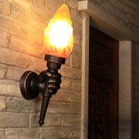 ✇┋ Creative Torch Hand Light Restaurant Cafe Bar Porch Aisle Stair Bedroom Living Room Outdoor Garden Light Wall Lamp Sconce Bra