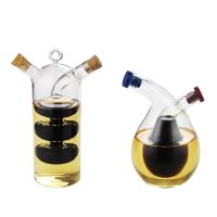 hotx【DT】 2-in-1 Layer Bottle Sauce Vinegar Glass Condiment Seasoning Sealed Storage Bottles Jars Tools