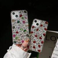 สำหรับ IPhone14โทรศัพท์มือถือเพชรเต็มชุดเคสพลอยเทียมหรูหรา13รวมทุกอย่าง IPhone12ทำด้วยมือ Xsmax 8Plus 11Promax