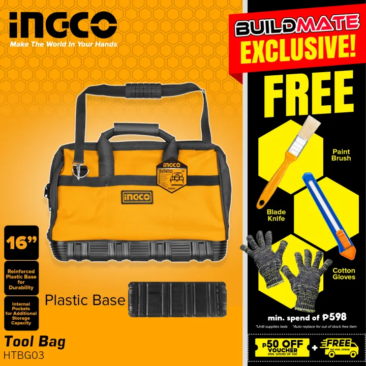 INGCO Tool Bag Storage 16" HTBG03 •BUILDMATE• IHT Lazada PH