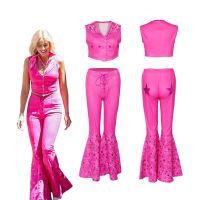 Barbie Cosplay Costume Margot Robbie Pink Clothes Dress Swimsuit Ken Ryan Gosling Suit Beachwear For Women Men Halloween Uniform