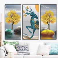 【HOT】 LH006 Decoration Triptych Room Background Painting Sticker