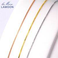 Lamoon 405ซม. สร้อยกล่อง925เงินสเตอร์ลิงสำหรับและผู้หญิง Ci001