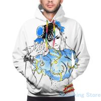 Mens Hoodies Sweatshirtสำหรับผู้หญิงStreetfighter 2 Chun Liพิมพ์สบายๆHoodie Streetwear