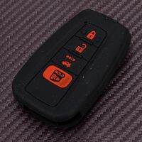 ∈✟✻ Remote Key Fob Cover Case Black Cover With Red Mark 4 Buttons Fit for Toyota RAV4 Camry Highlander Corolla Avalon Silicone