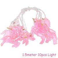 (ใหม่. สไตล์) ไฟ LED ยูนิคอร์นไฟประดับ LED 10ดวงโคมไฟแบบเส้นโคมไฟยูนิคอร์นของตกแต่งปาร์ตี้บ้านติดกำแพงป้ายคริสต์มาสงานเลี้ยงวันเกิด