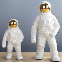 J9Space Man Astronaut Sculpture Plane Pattern of Ceramic Material Cosmonaut Statue Fashion Decorations