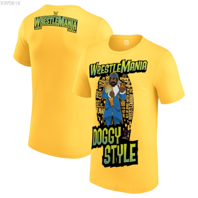 Mens (สต็อกเพียงพอ) 2023 New Fanatics Branded Black WrestleMania 39 x Snoop Dogg Doggfather T-Shirt คุณภาพสูง size:S-5XL