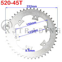 520 Chains125MM 43T45T47T49T Motorcycle Chain Sprockets Rear Back Sprocket For A Quad Pit Dirt Bike Motorcycle Motor Moped