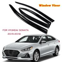 สำหรับ Hyundai Sonata 2015 2016 2017 2018 2019ที่คิ้วกันสาดกระจกรถยนต์ฝนที่บังแดดที่กำบังช่องระบายอากาศมีเฉดสีกันสาด