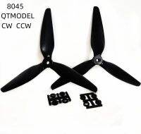 QTMODEL 8045 8X4.5 3-Blade 8inch Propeller RC Multirotor X-Class 8inch FPV CW CCW Props for LR8 X-Class FPV Drones Airplane Fishing Reels