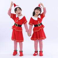 【cw】2021 New Christmas Clothing European and American Christmas Parent-Child Elf Clothing Boys and Girls Toddler Santa Claus Clothing