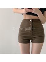 【hot】 Color Denim Short Trousers Waist Fashion Female Jeans 2023 New Clubwear