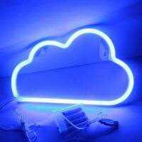 【Free-delivery】 Goodz mall LED Cloud Design Neon Sign Night Art ไฟตกแต่งโคมไฟติดผนังพลาสติกสำหรับห้องเด็กโคมไฟวันหยุด Xmas Party