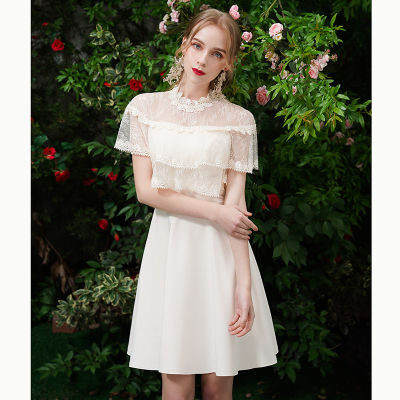 Small Dress Women 2022 New Fairy Champagne Short Slim Temperament Student Banquet Dress Can Be Worn At Ordinary Times