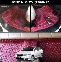 พรมปูพื้นรถยนต์ 6D HONDA CITY (2008-13) พรม6D QX สวยงาม เข้ารูป ตรงรุ่นรถ 3ชิ้น