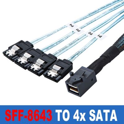 ฮาร์ดไดรฟ์ Sas เป็น Sata ขนาดเล็กสายอะแดปเตอร์12G Hd มินิเกม Sff-8643ตัวควบคุม8087 Sff เป็น4 X Sata Target/Backplane Converter