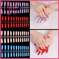 PETINAIL 24Pcs ใหม่ ยาวพิเศษ ต่อนิ้ว ปกเต็ม เล็บปลอม เครื่องมือทำเล็บ เคล็ดลับกริช เล็บปลอม