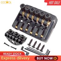 CCCOOL 1 Set Fixed Guitar Bridge Tailpiece Nut Set for Musical Instrument Black