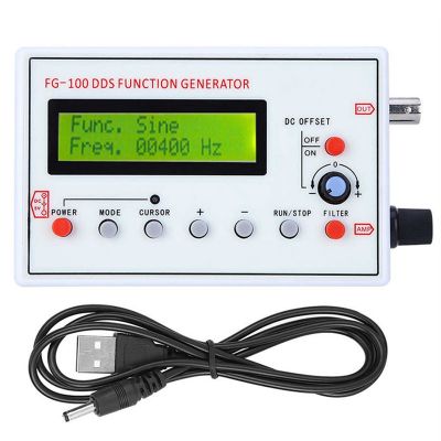 FG-100 DDS Function Signal Generator Frequency Counter 1Hz - 500KHz Sine+Square+Triple-cornered Waveform