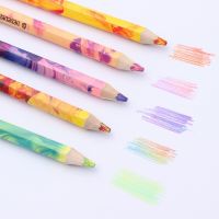 Free Shipping Gradient Color Rainbow Pencils One Pencil Multi-color Creative Graffiti DIY Supplies  Kids Friends Gift Drawing Drafting