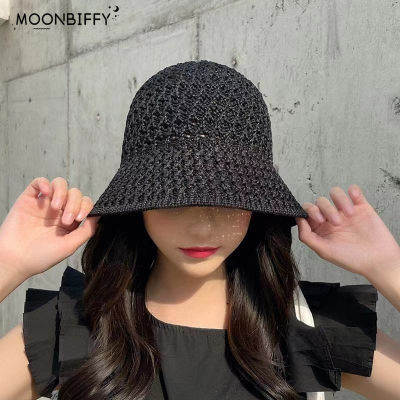 [hot]2023 New Solid Handmade Crochet Floppy Top Summer Hats for Women Hollow Out Knit Dome Bucket Hat Wide Brim Foldable Beach Caps