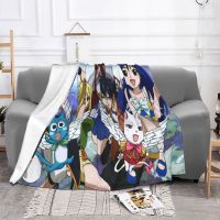 Fairy Tail Anime Blankets Sofa Cover Flannel Printed Collage Cartoon Lightweight Thin Throw Blankets for Home Outdoor Bedspread